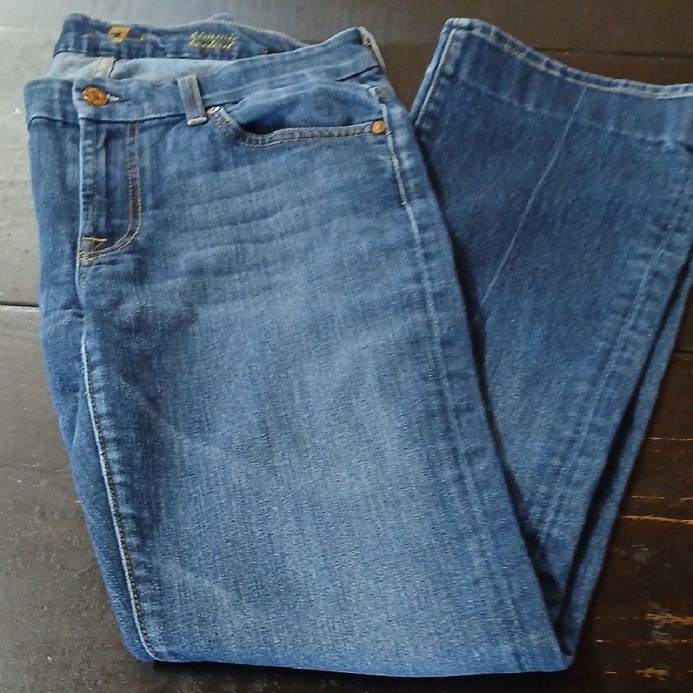 7 For All Mankind Classic Straight-Leg Jeans in Blue Wash